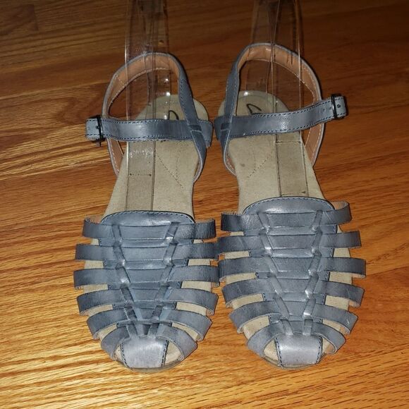 Clarks Gray / Blue leather sandals - Picture 2 of 6